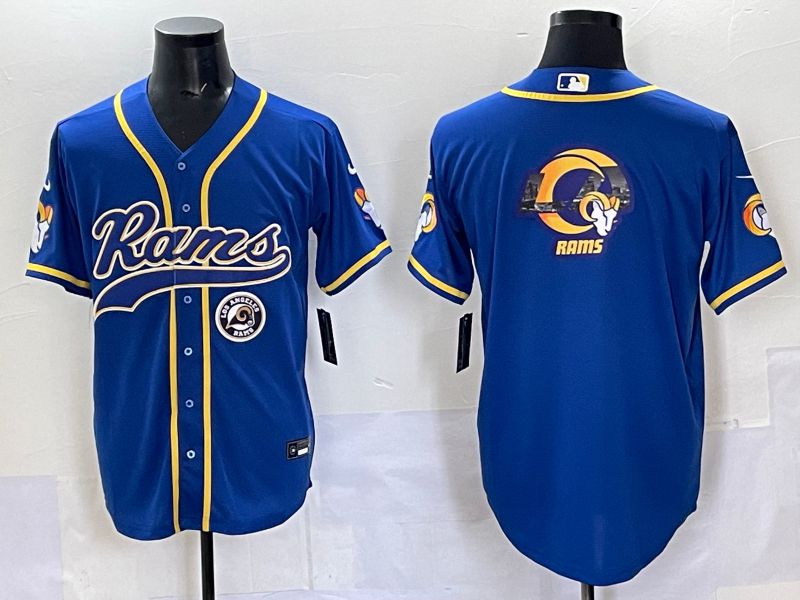 Men 2025 Los Angeles Rams Blank Blue Second generation joint name Nike Limited NFL Jersey style 05->buffalo bills->NFL Jersey